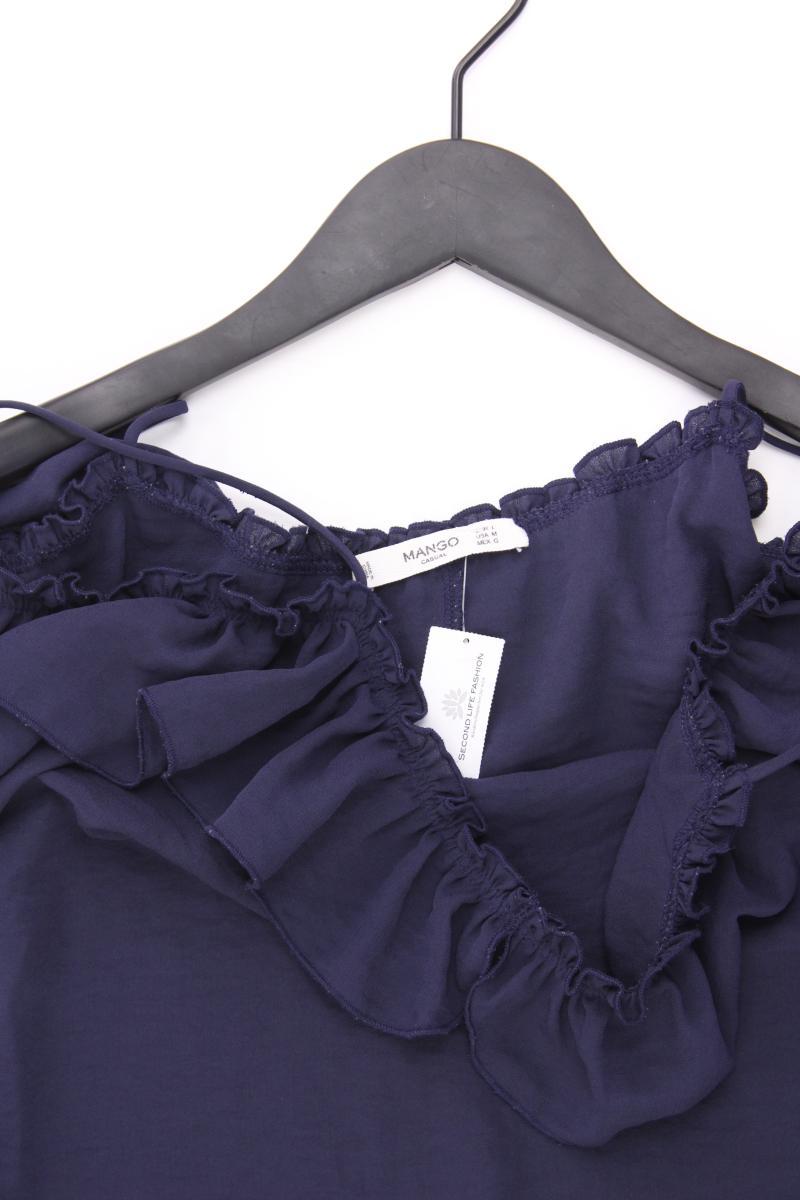 Mango Rüschentop Gr. L blau aus Polyester