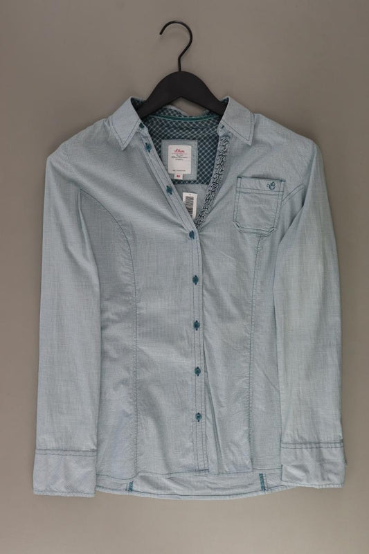 s.Oliver Langarmbluse Gr. 40 blau aus Baumwolle