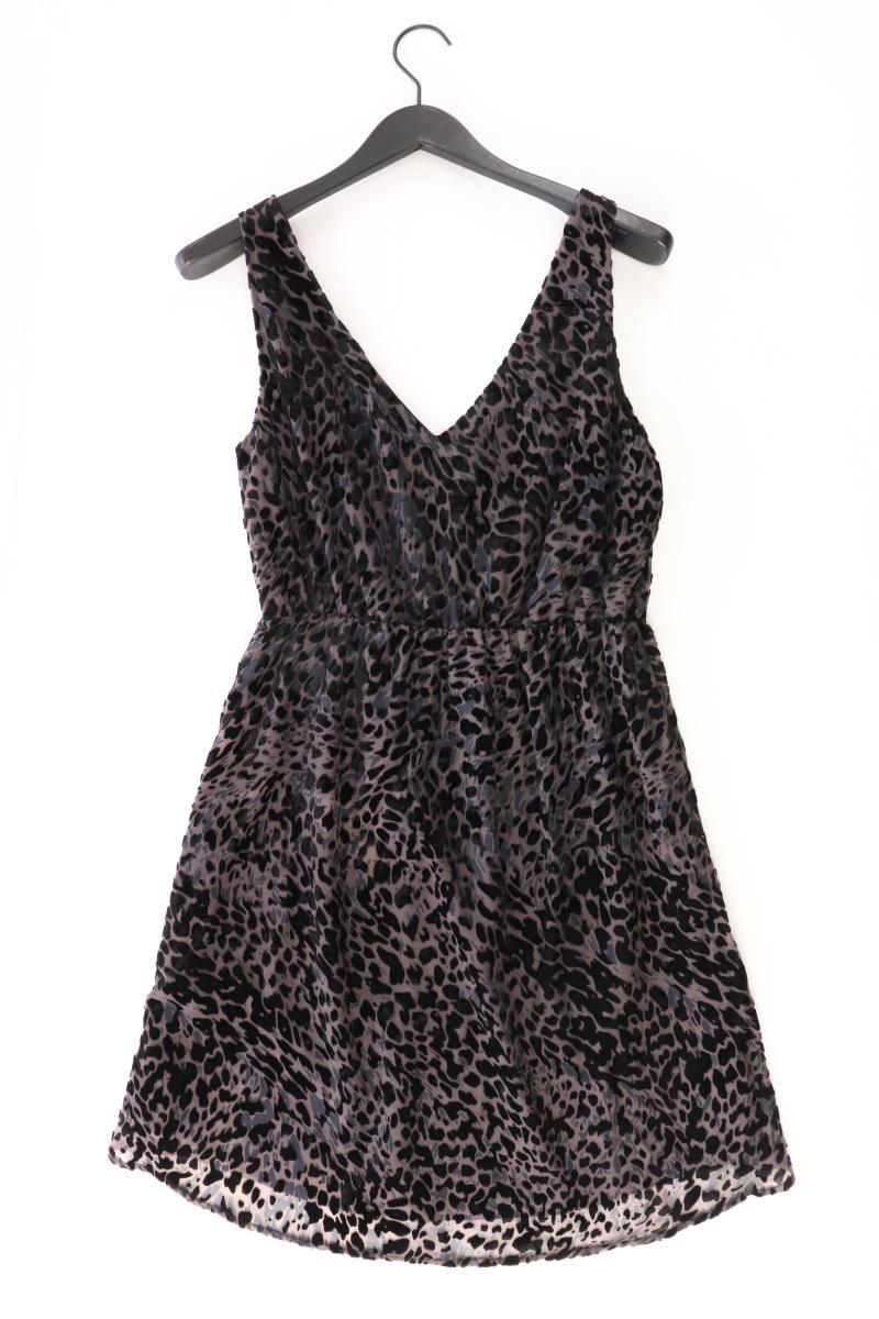 H&M Abendkleid mit Samtdruck Gr. 40 mit Tierdruck Träger grau aus Viskose