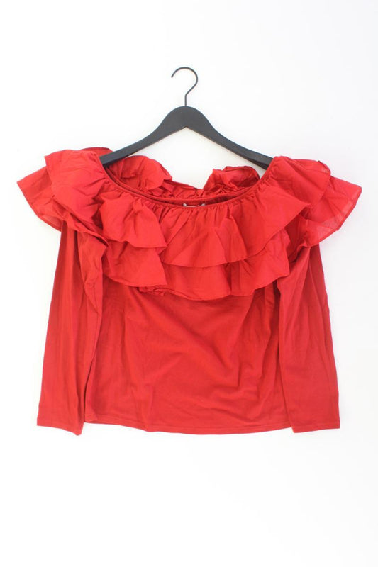 Longsleeve-Shirt Gr. XL Langarm mit Carmen-Ausschnitt rot aus Baumwolle