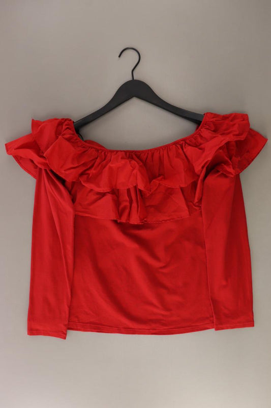H&M Carmen Shirt Gr. XL Langarm mit Carmen-Ausschnitt rot aus Baumwolle