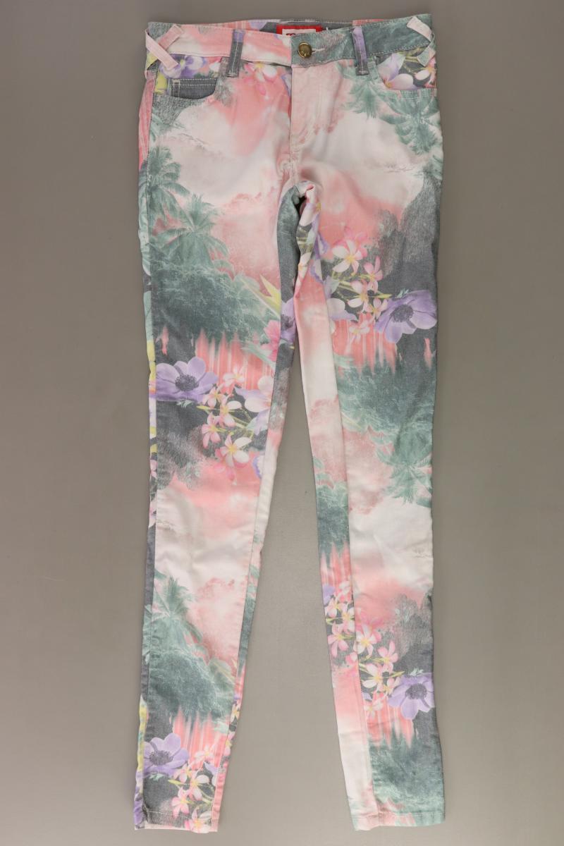 Met Jeans Five-Pocket-Hose Gr. W25 mit Blumenmuster mehrfarbig