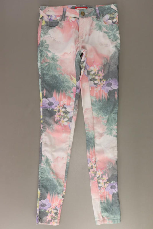Met Jeans Five-Pocket-Hose Gr. W25 mit Blumenmuster mehrfarbig