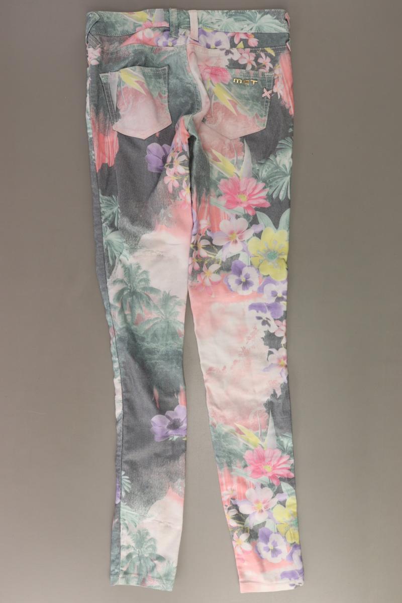 Met Jeans Five-Pocket-Hose Gr. W25 mit Blumenmuster mehrfarbig