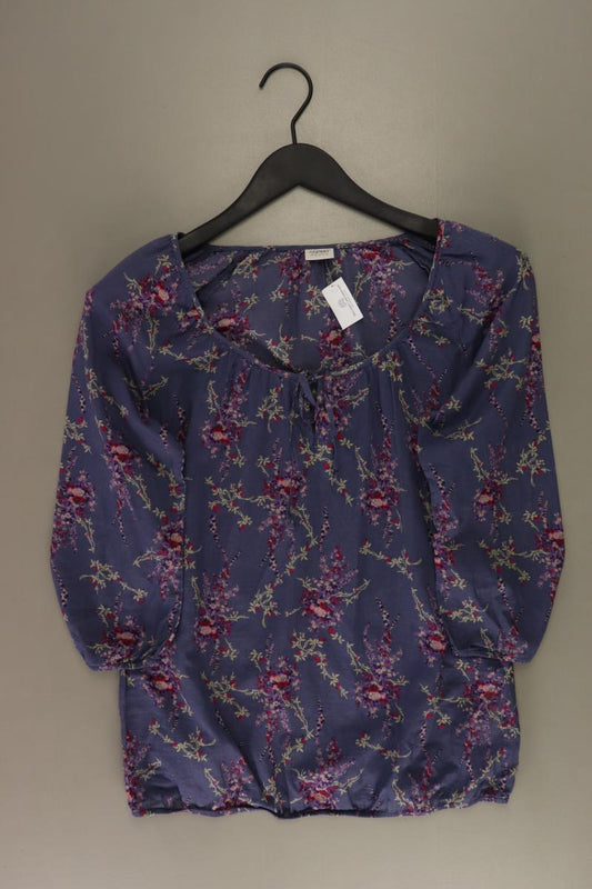 Esprit Regular Bluse Gr. 34 mit Blumenmuster 3/4 Ärmel lila aus Baumwolle