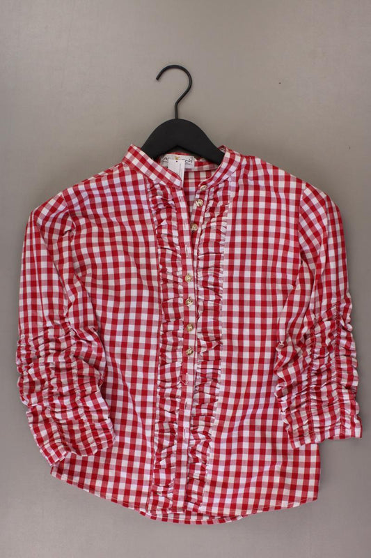 Trachtenbluse Gr. 40 kariert 3/4 Ärmel rot