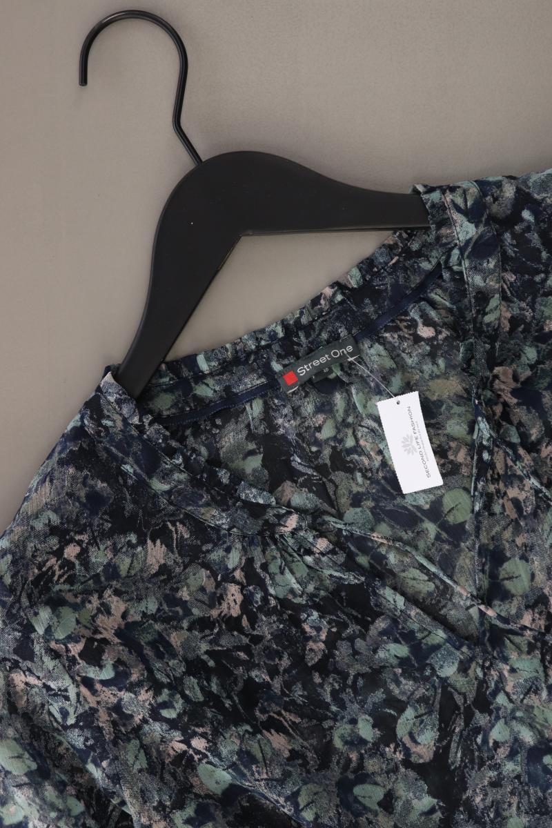 Street One Rüschenbluse Gr. 38 3/4 Ärmel blau aus Polyester