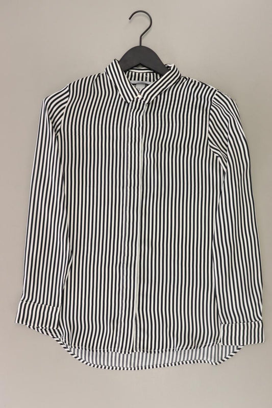 Langarmbluse Gr. 40 gestreift schwarz aus Polyester