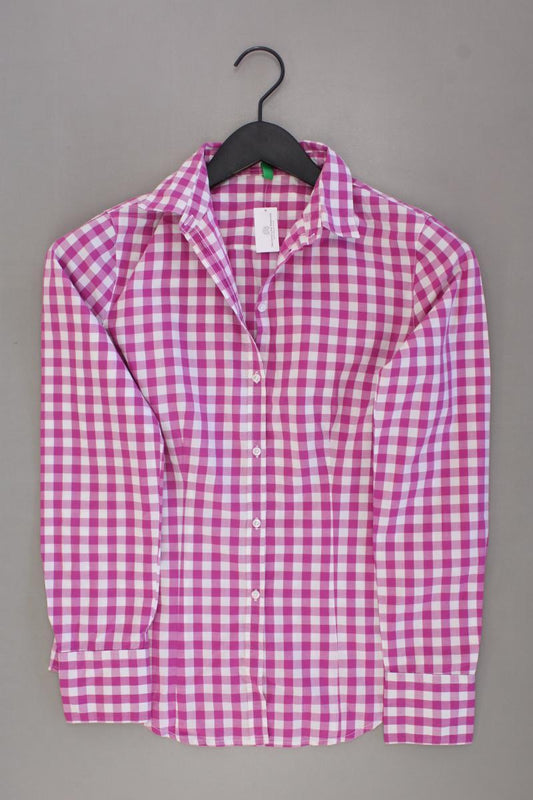 United Colors of Benetton Karobluse Gr. XS kariert Langarm pink aus Baumwolle