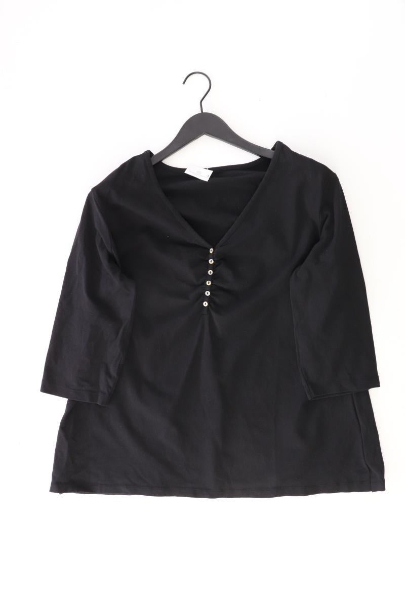 Shirt mit V-Ausschnitt Gr. 50 3/4 Ärmel schwarz
