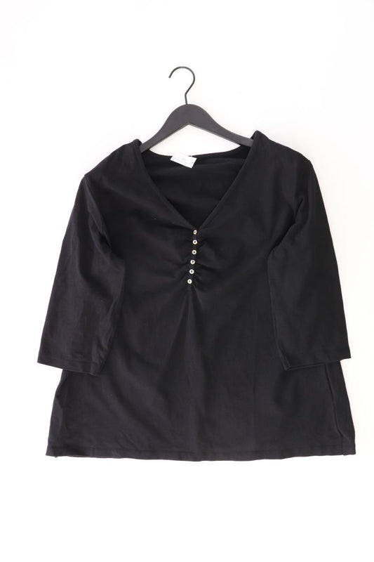 Shirt mit V-Ausschnitt Gr. 50 3/4 Ärmel schwarz