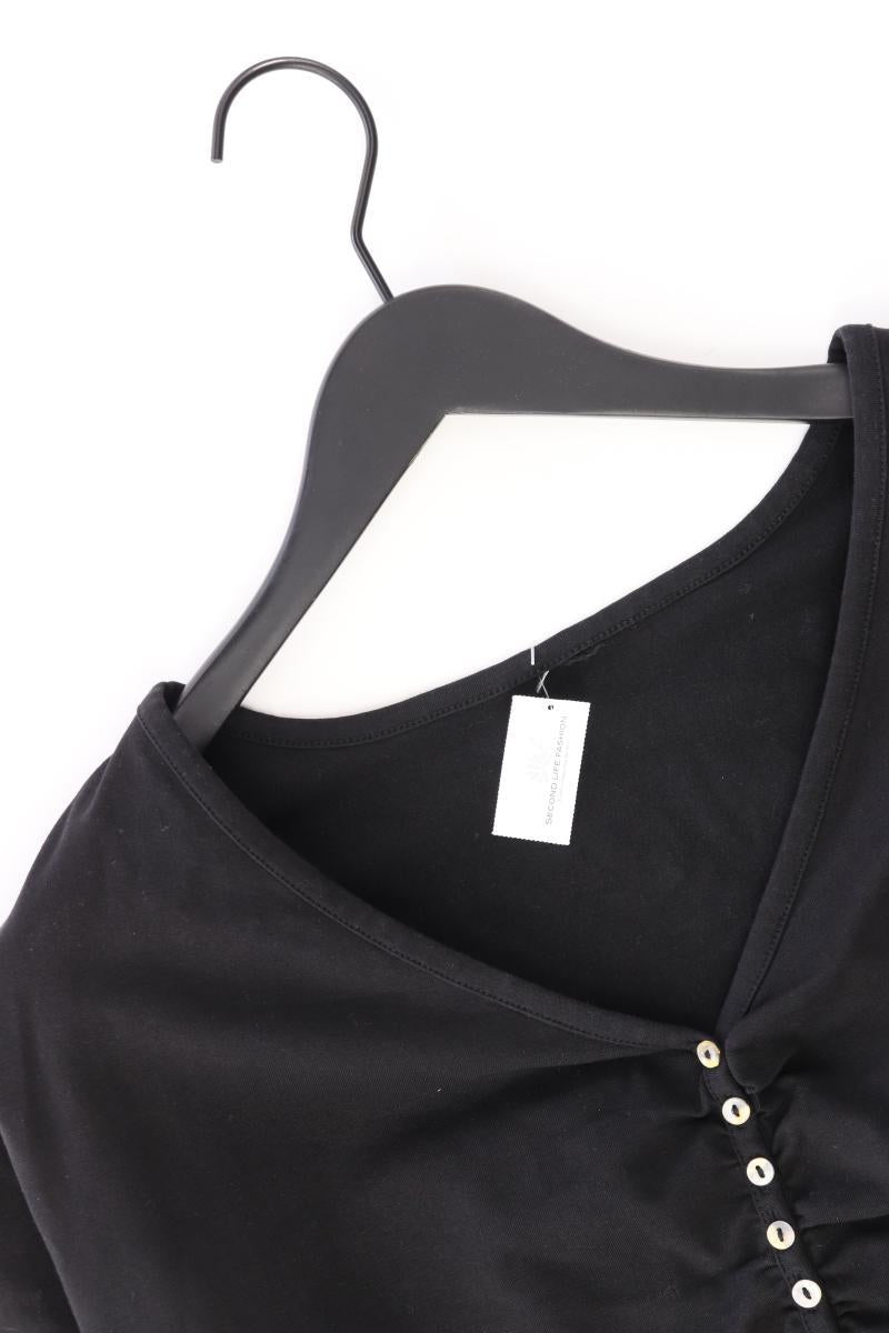 Shirt mit V-Ausschnitt Gr. 50 3/4 Ärmel schwarz