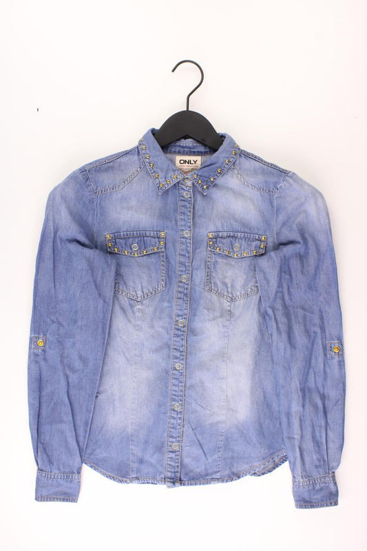 Only Jeansbluse Gr. 36 Langarm blau aus Baumwolle