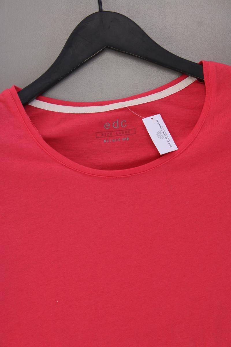 edc by Esprit T-Shirt Gr. L Kurzarm pink aus Baumwolle
