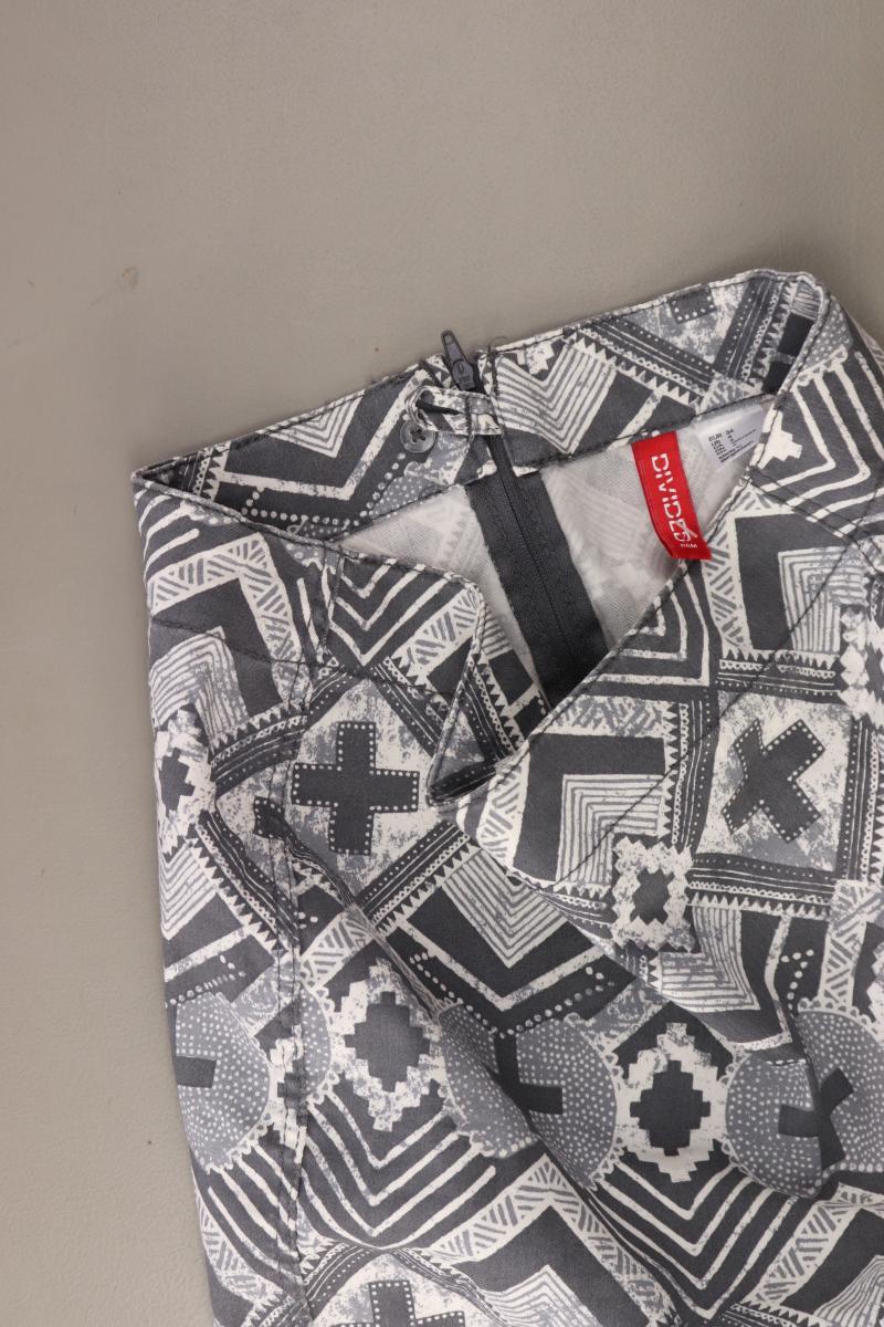Divided by H&M Rock Gr. 34 geometrisches Muster grau aus Baumwolle