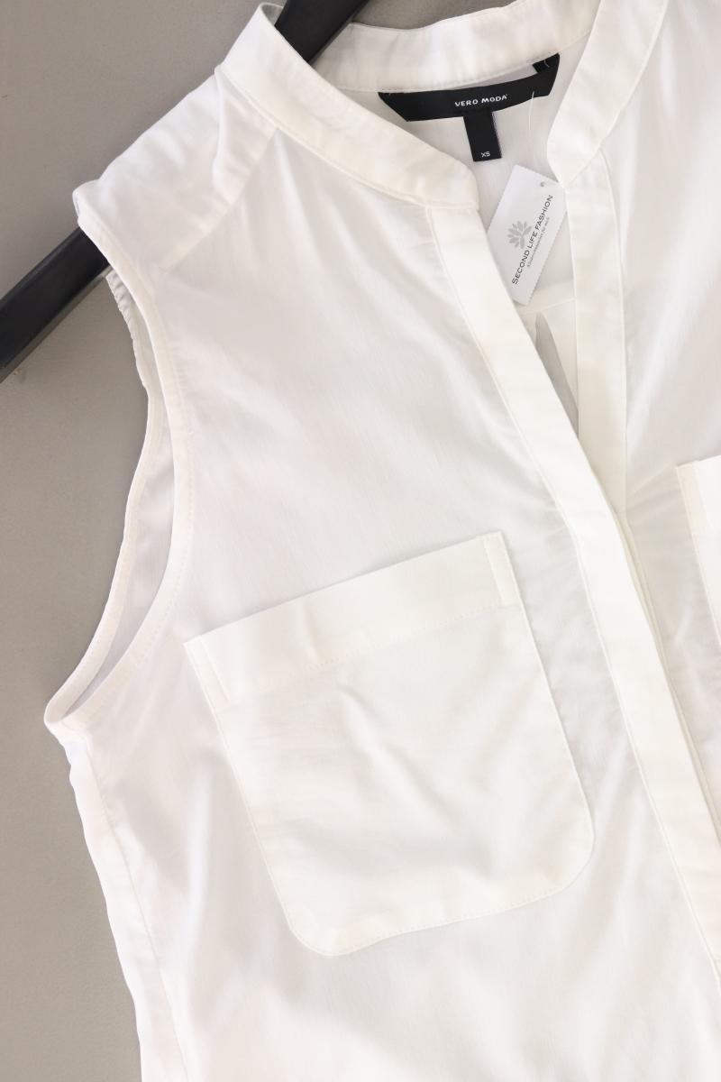 Vero Moda Bluse Gr. XS Ärmellos weiß aus Viskose