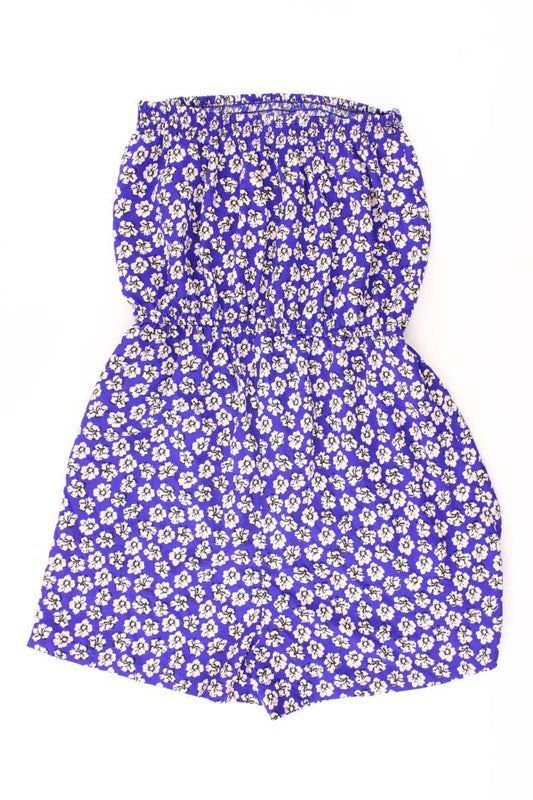 Playsuit Gr. S mit Blumenmuster blau aus Polyester