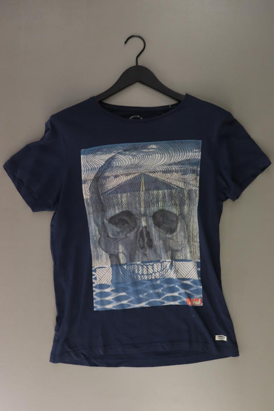 Jack & Jones Printshirt für Herren Gr. M Kurzarm blau