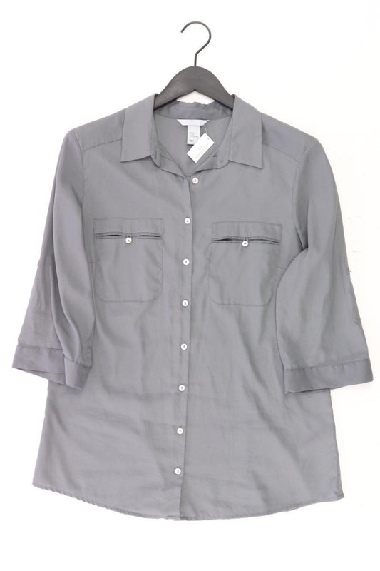 H&M Bluse mit 3/4 Ärmel Gr. 44 grau aus Polyester