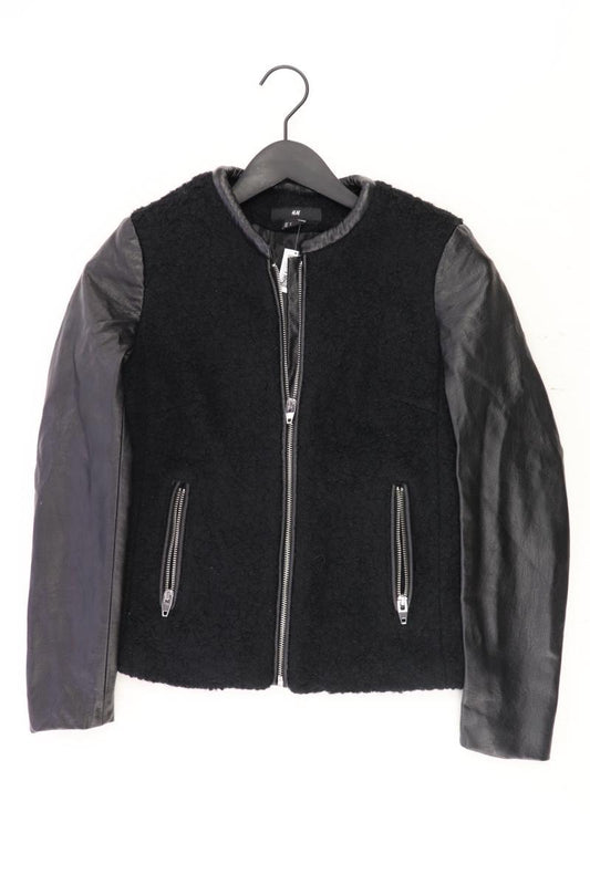 H&M Kunstlederjacke Gr. 38 schwarz aus Wolle