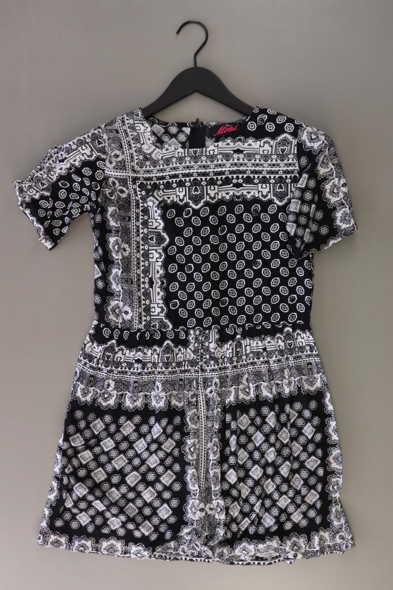 Motel Kleid Gr. S geometrisches Muster Kurzarm schwarz aus Viskose