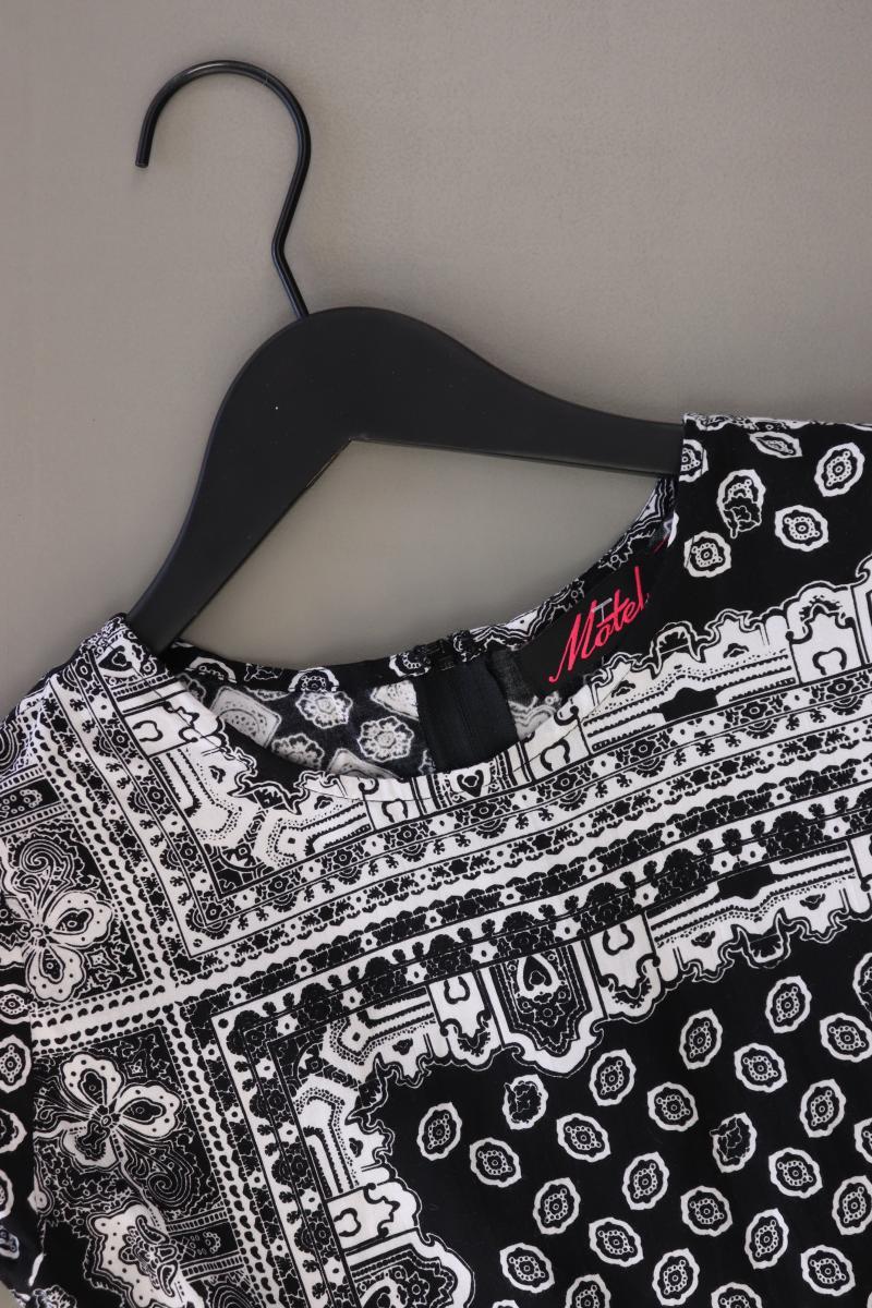 Motel Kleid Gr. S geometrisches Muster Kurzarm schwarz aus Viskose