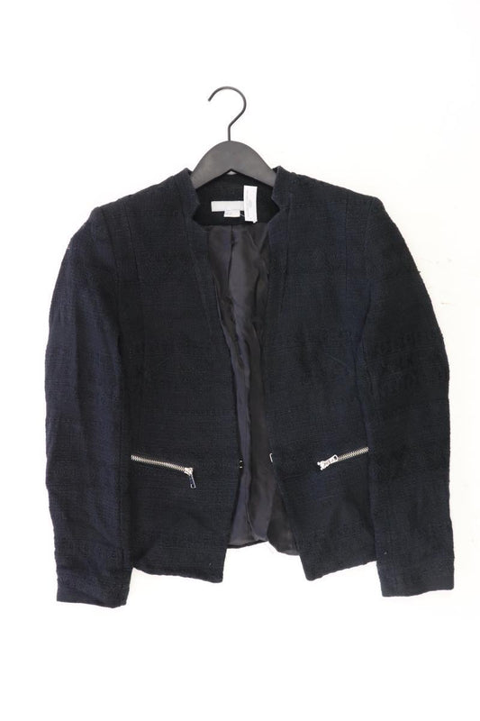 H&M Bouclé Jacke Gr. 38 schwarz aus Baumwolle