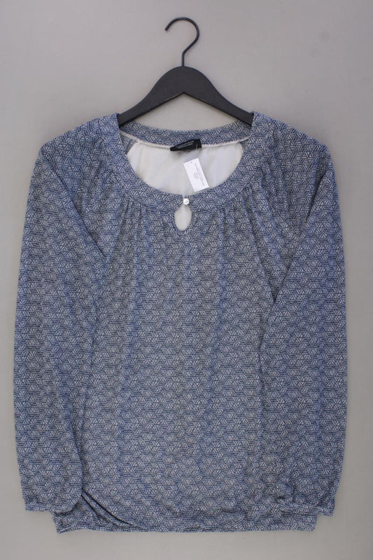 Gina Benotti Bluse Gr. 36/38 geometrisches Muster Langarm blau aus Polyester
