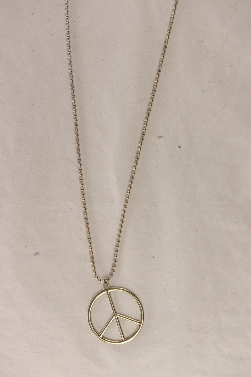Halskette mit Peace Anhänger gold