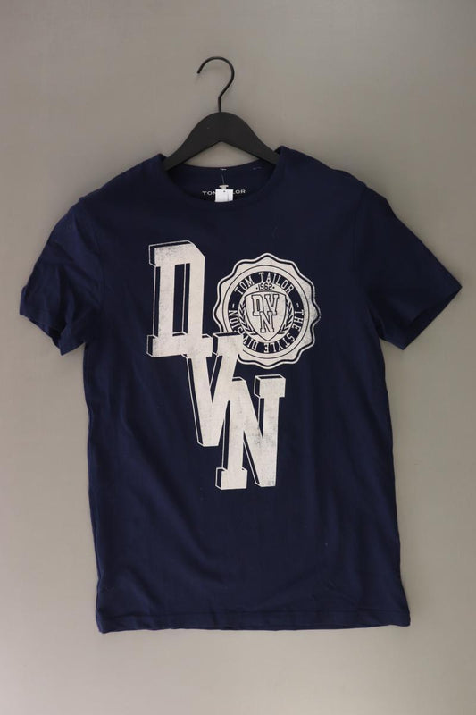 Tom Tailor Printshirt für Herren Gr. S Kurzarm blau