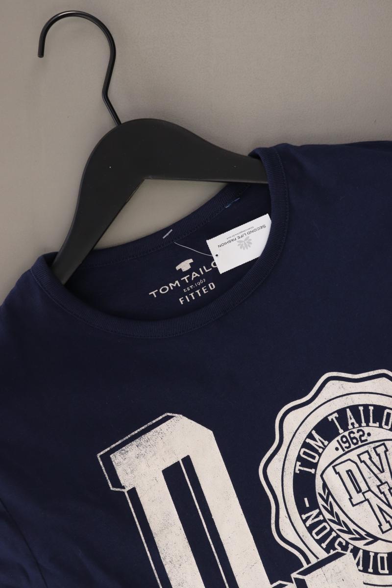 Tom Tailor Printshirt für Herren Gr. S Kurzarm blau