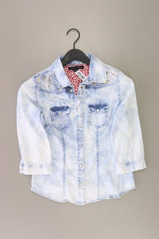 Jeansbluse Gr. 38 3/4 Ärmel mit Nieten blau