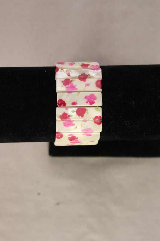 Armband mit Blumenmuster mehrfarbig
