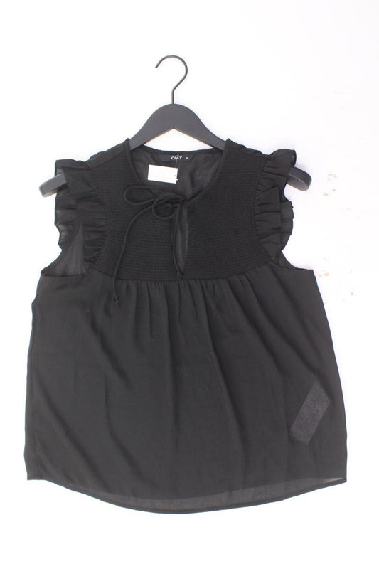 Only Rüschenbluse Gr. 40 Ärmellos schwarz aus Polyester