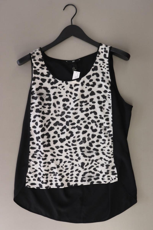 H&M ärmellose Bluse Gr. 42 mit Tierdruck grau aus Polyester