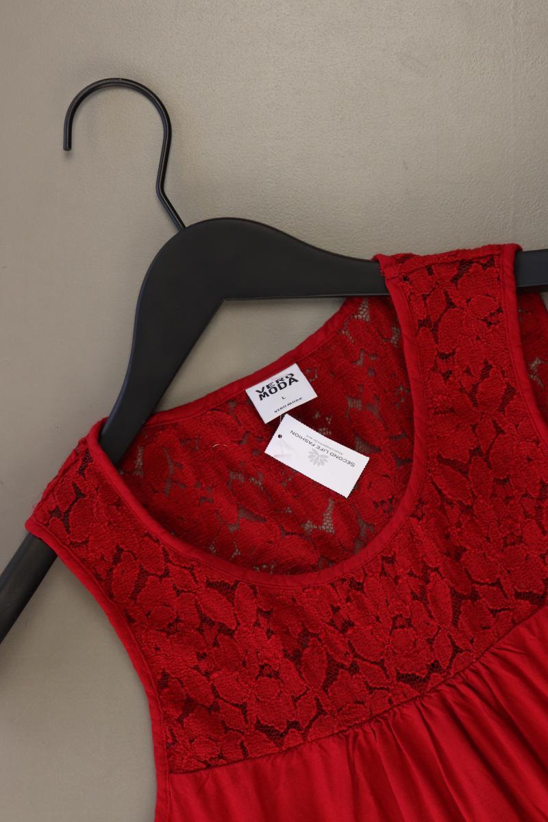 Vero Moda Spitzenbluse Gr. L Ärmellos rot aus Viskose