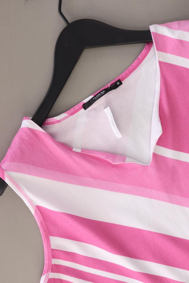 CLARINA Trägertop Gr. 48 gestreift pink aus Viskose