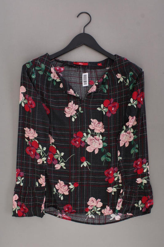 s.Oliver Langarmbluse Gr. 36 mit Blumenmuster mehrfarbig aus Viskose