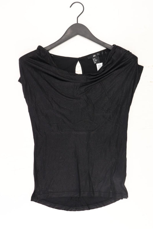 H&M Kurzarmbluse Gr. XS mit Glitzer schwarz