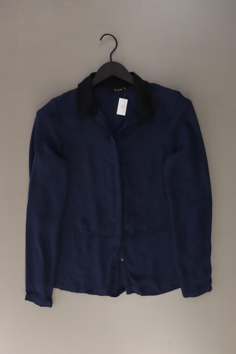 Vila Langarmbluse Gr. M blau aus Polyester