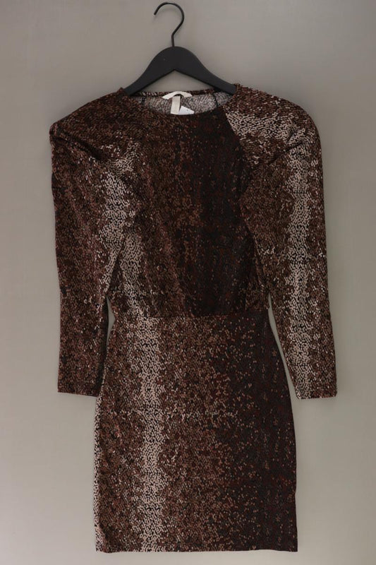H&M Langarmkleid Gr. XS braun aus Polyester