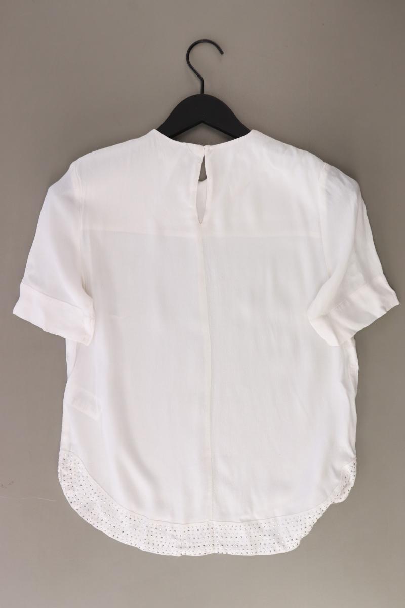 H&M Bluse Gr. 34 Kurzarm weiß aus Viskose