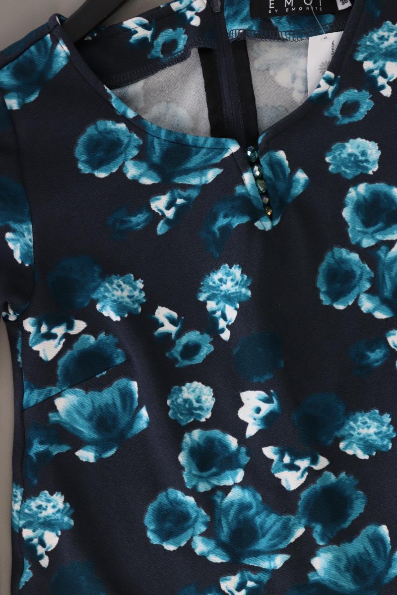EMOI Etuikleid Gr. 38 mit Blumenmuster 3/4 Ärmel blau aus Polyester