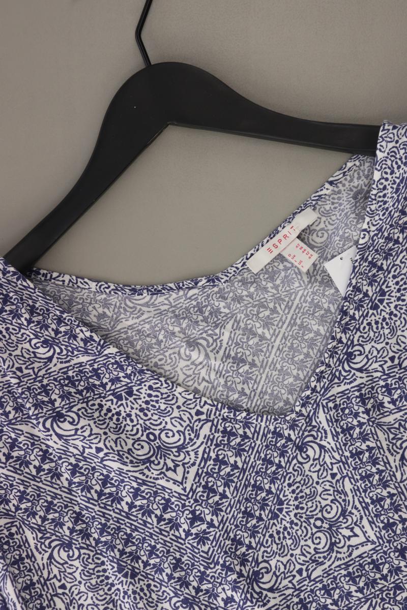 Esprit Kurzarmbluse Gr. 42 blau aus Viskose