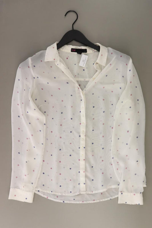 ESP Bluse Gr. L mit Blumenmuster Langarm creme aus Polyester