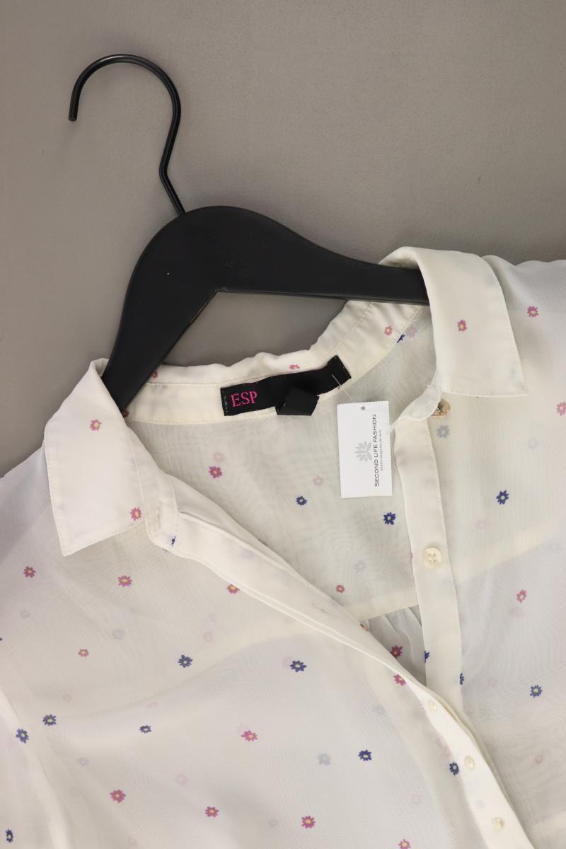 ESP Bluse Gr. L mit Blumenmuster Langarm creme aus Polyester