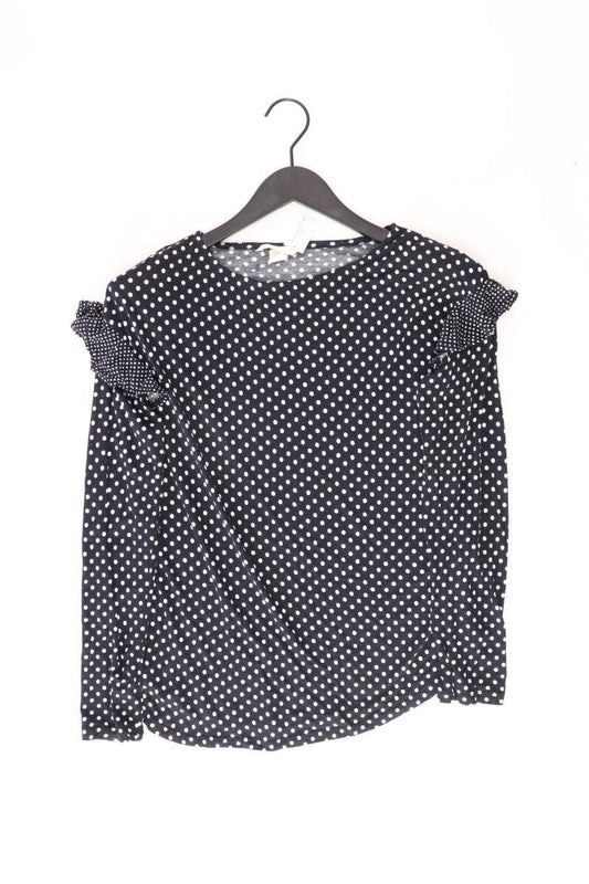 H&M Langarmshirt Gr. S gepunktet blau aus Viskose