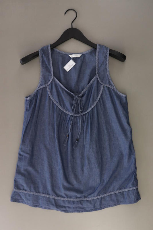 Promod Bluse Gr. 38 Ärmellos blau aus Baumwolle