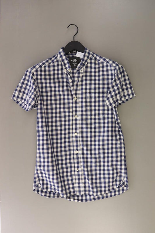 H&M L.O.G.G. Kurzarmhemd für Herren Gr. S kariert blau aus Baumwolle
