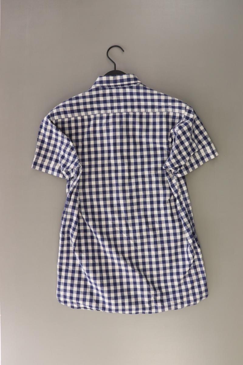 H&M L.O.G.G. Kurzarmhemd für Herren Gr. S kariert blau aus Baumwolle